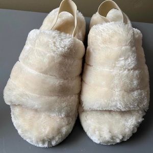 Beige fur slides (NOT UGGS)